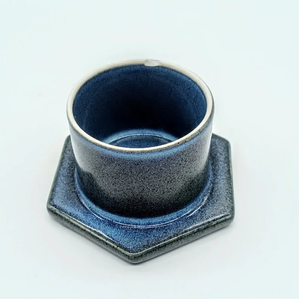 The Lunga Collection Blue Ceramic French Butter Crock